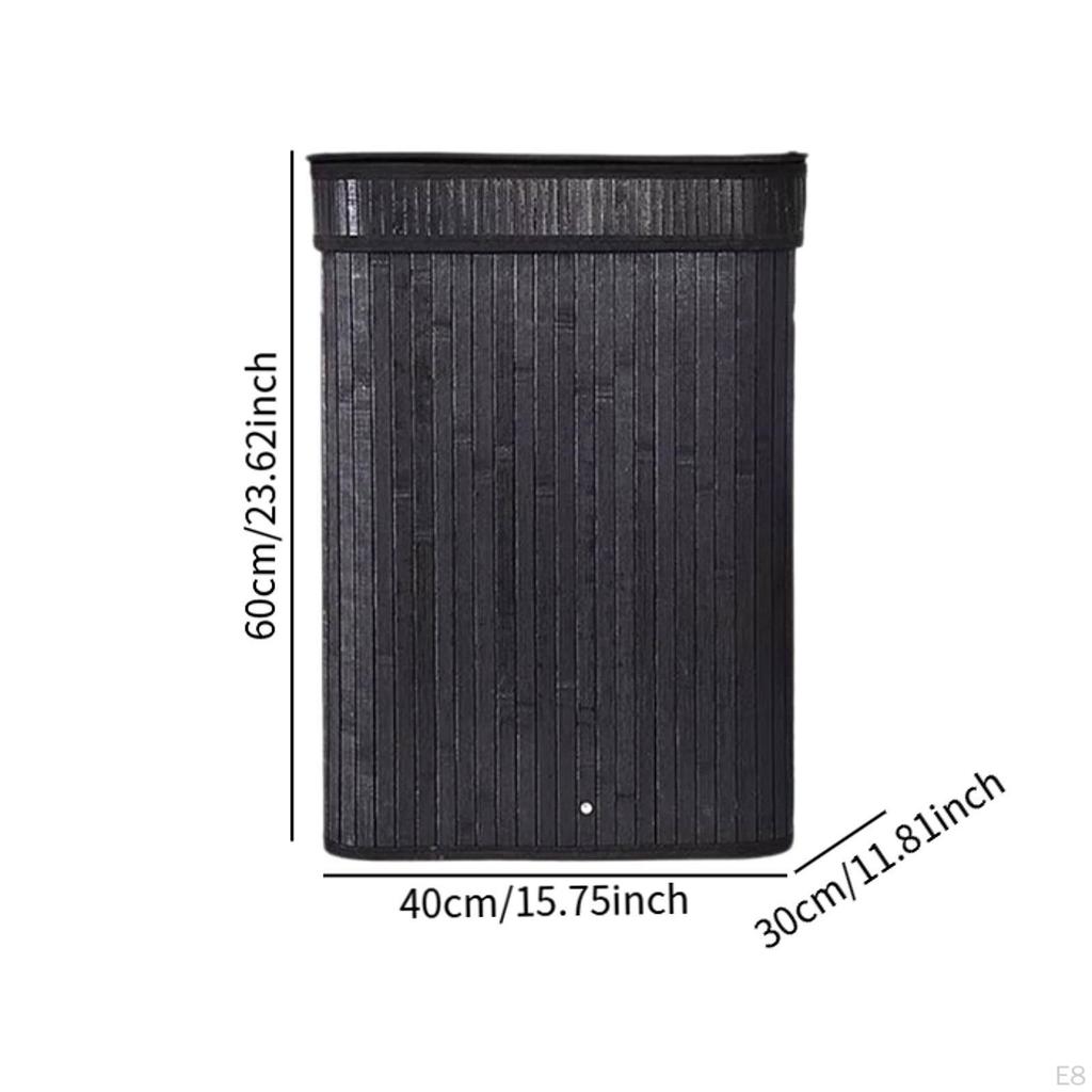 Bamboo Basket for Laundry Featuring a Lid and Handles