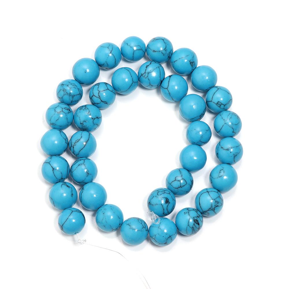 4 6 8 10 12mm Natural Blue Turquoises Stone Beads Round Loose Spacer Beads For Jewelry Making DIY Bracelet Necklace Accesories