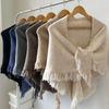High Quality Winter Triangle Shawl Versatile Tassel Knitted Shawl Wraps Thickned Cold Proof Blanket Scarf for Women
