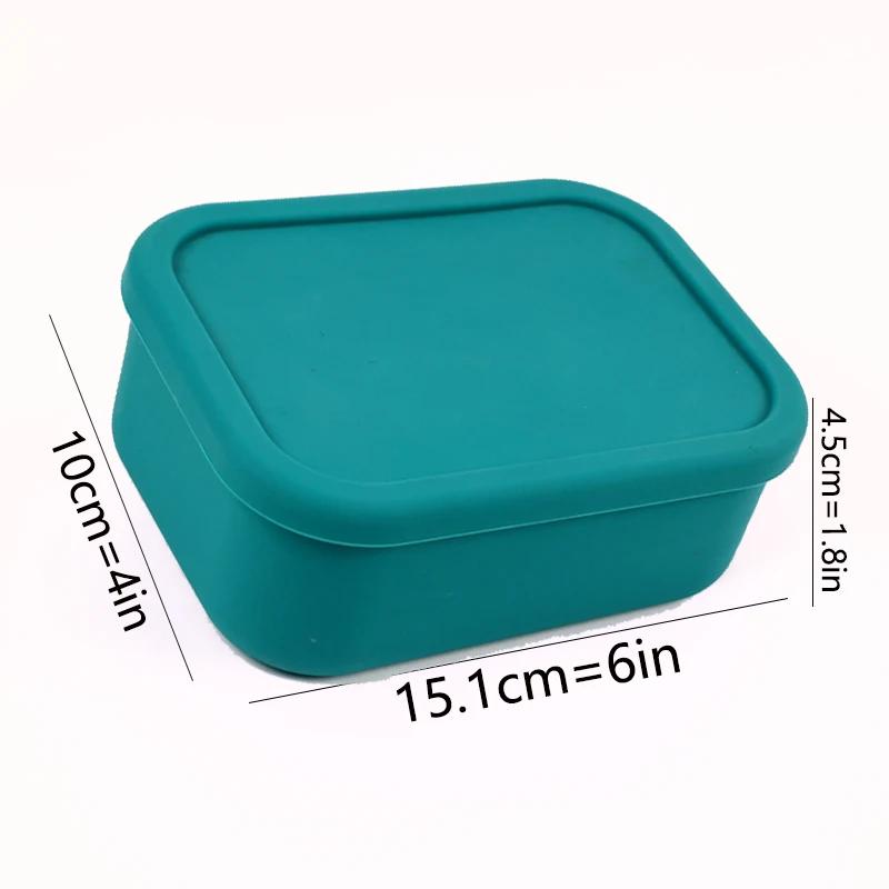 3Size Silicone Food Storage Containers Hard-Shell Silicone Bento Lunch Box Container with Lids Microwave Dishwasher Freezer Safe