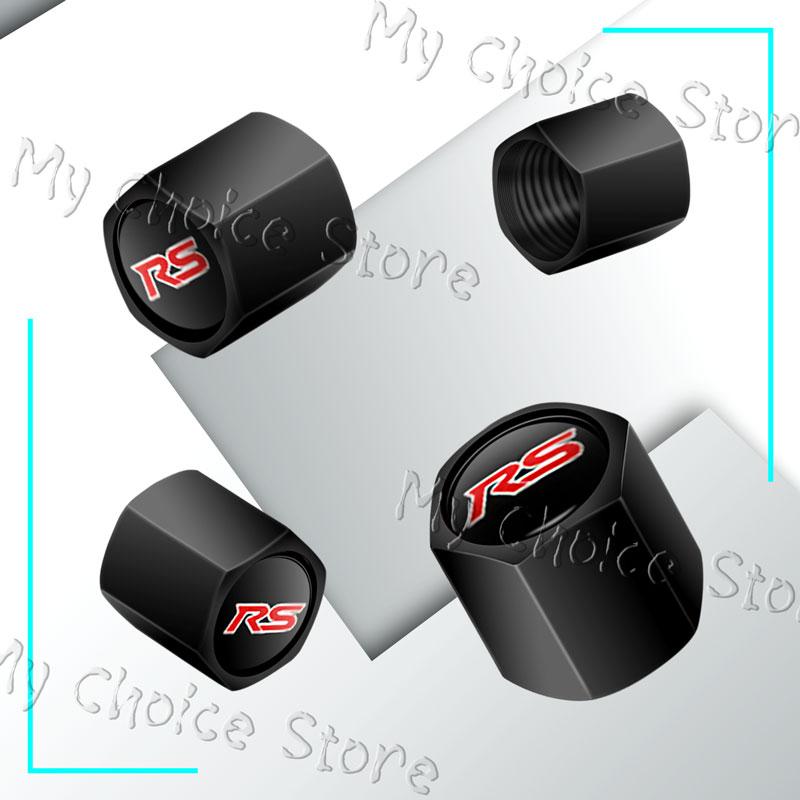 4Pcs/Set RS Logo Emblem Car Wheel Tire Valve Cap Tyre Rim Stem Airdust Waterproof Cover For Chevrolet Captiva Lacetti Aveo Cruze