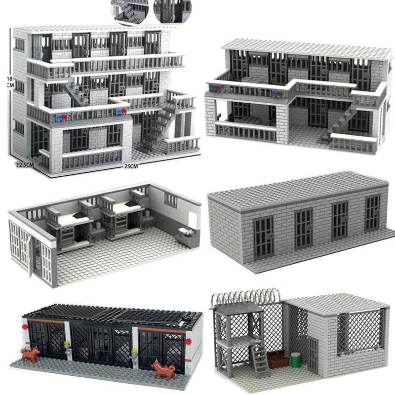 Bai Fen Bai Dolls And Toys Boys Moc Military Base Prison Model Blocks Guard Tower Fence Building Thief Toilet Bed Bricks Toy Christmas Gifts