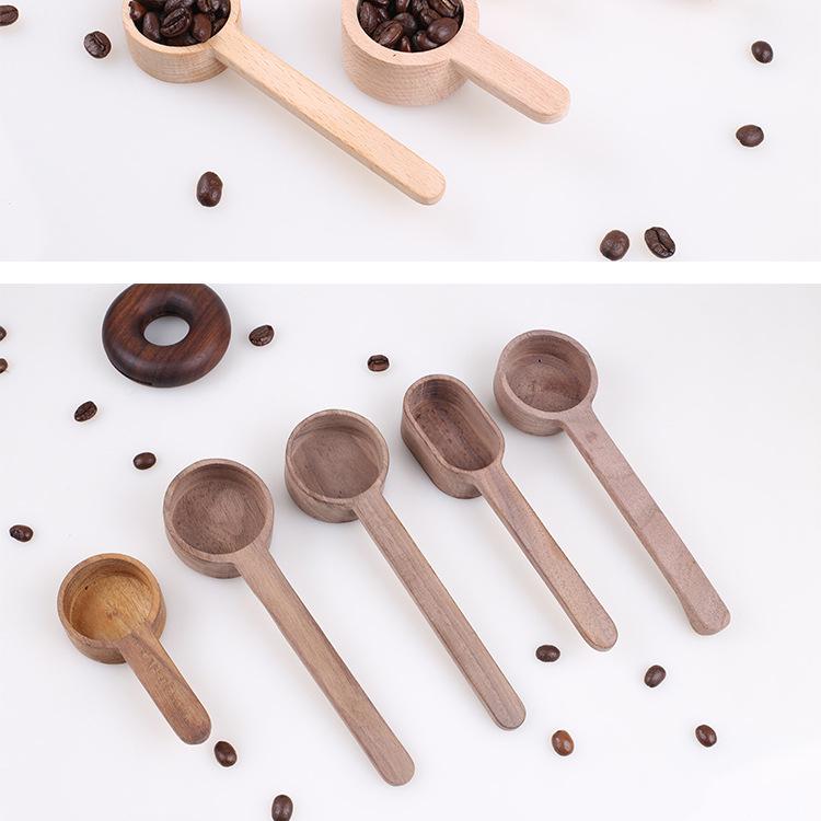 Wooden Coffee Measuring Spoon 8g/10g - Black Walnut & Beech, Long/Short Handle