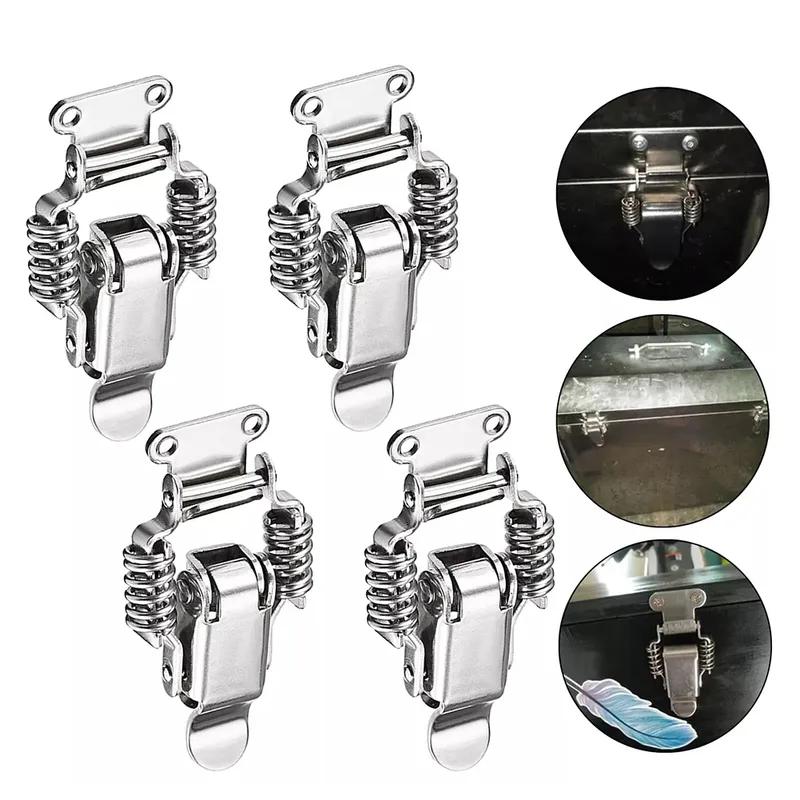 Catch Clip Spring Loaded Clamp Secure Locking Mechanism Versatile ge Compact Size Double Spring Design For Storage Boxes S
