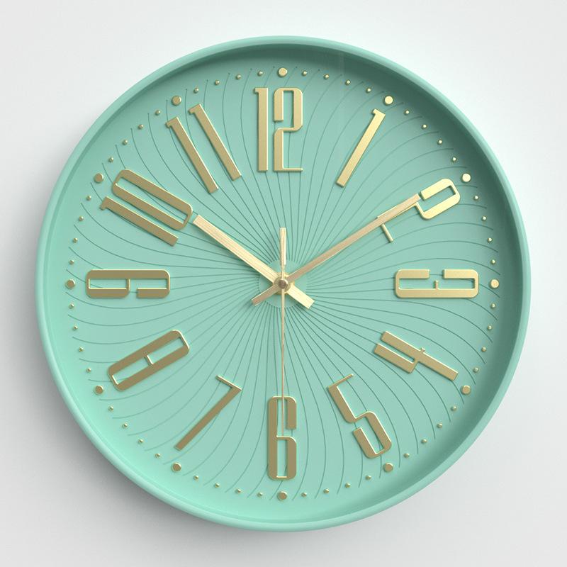 Wall Clock Modern Simple Three-dimensional Characters Personalized Creative Round Wall Clock Bedroom Silent Quartz Clock 12 Inches 30CM