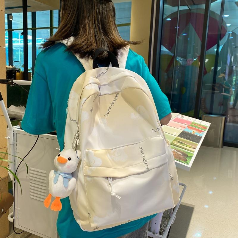 College style graffiti student schoolbag junior high school student large capacity simple soft sister backpack