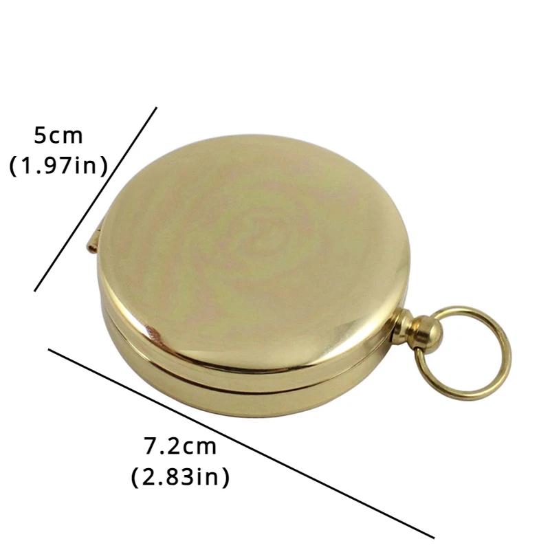 1PC Compass Watch Outdoor Camping Hiking Portable Pocket Brass Gold Color Copper Compass Navigation with Noctilucence Display