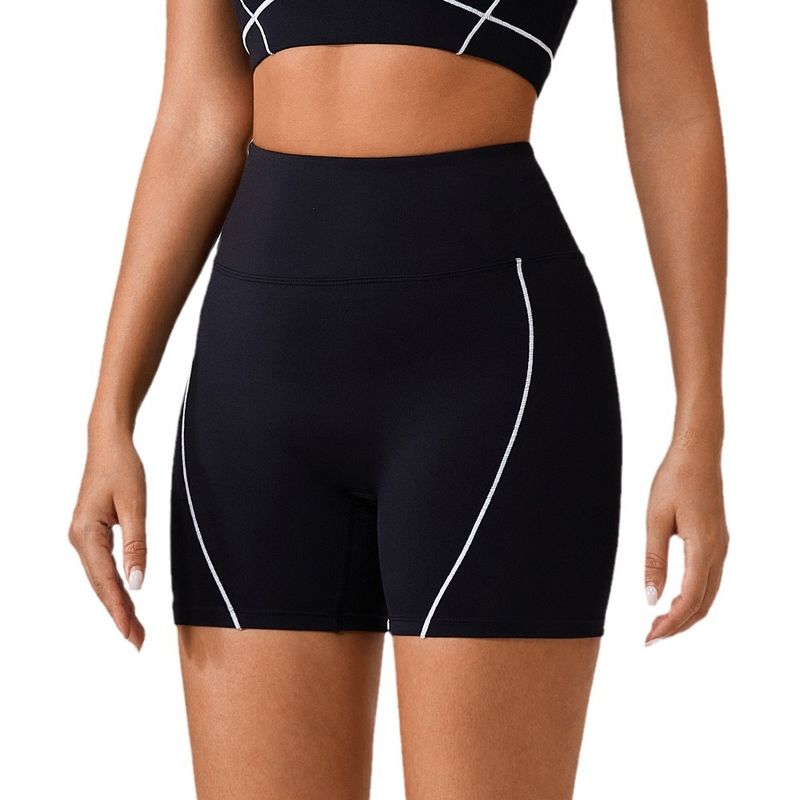 Export Fashion Contrast Color Summer High Waist Tight Nude Feel No Embarrassment Line Yoga Pants Women's Peach Hip Raise Three-Point Fitness Pants