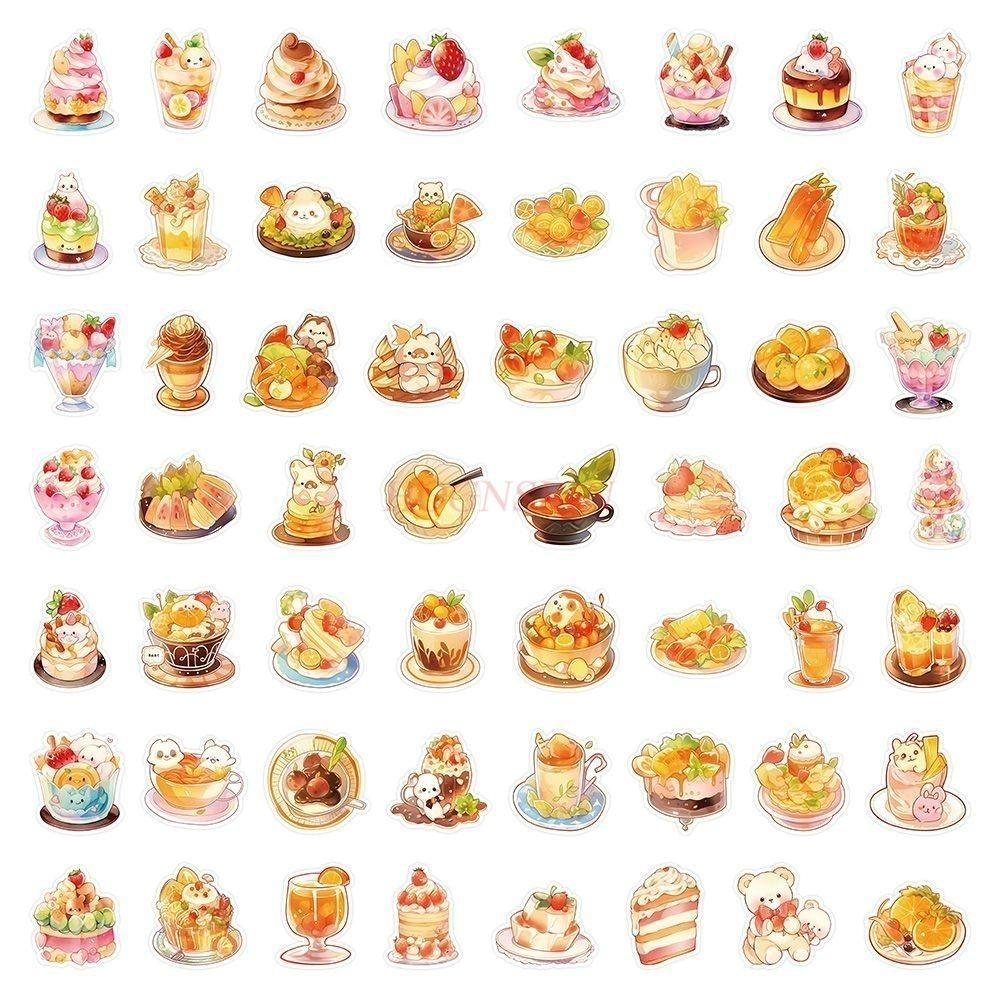 1set Food desserts Dim sum food series stickers cute mobile phone case decoration diy waterproof stickers