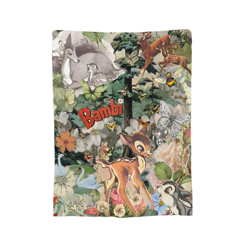 Schattige Bambi deken Cartoon Hert Flanellen Plaid Zomer Airconditioning Decoratie Zacht Warm Bedspreien,