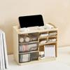 Plastic Desktop Storage Box Drawer Type Large Capacity Stationery Storage Box Dustproof Multi-Layer Makeup Organizer for Home