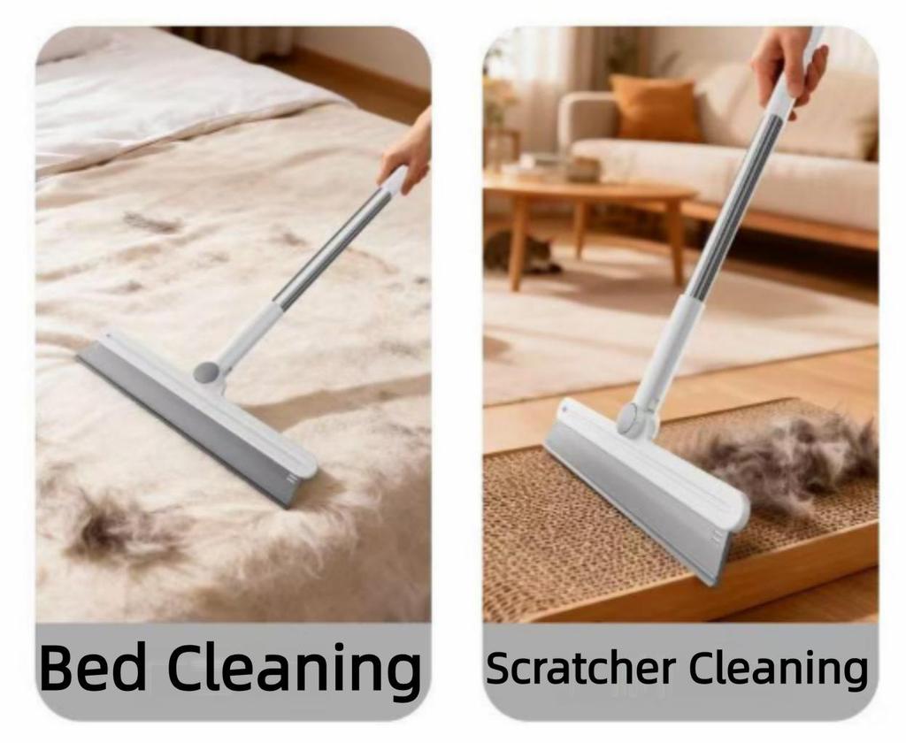 Silicone Pet Hair Remover Broom – Non-Stick Rubber Squeegee for Cleaning Pet Fur, Dust & Debris, Efficient Floor & Carpet Sweeper
