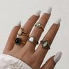Rings, Vintage Fashion Opal Black Diamond Combination Set 5-Piece Ring Set