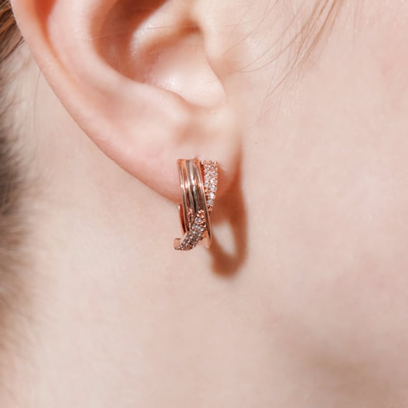 

GEIGER Jewelry 14K GF Cross Ring One-Touch Earrings GIGFEE005 Re gold