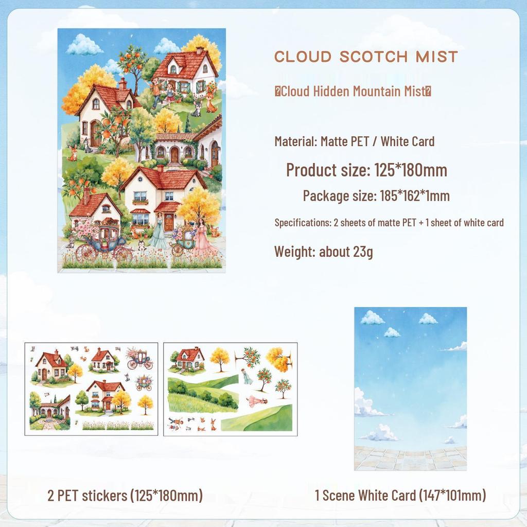Yuezhen Fenghe Four Courtyards 3D Children's Scenery Stickers