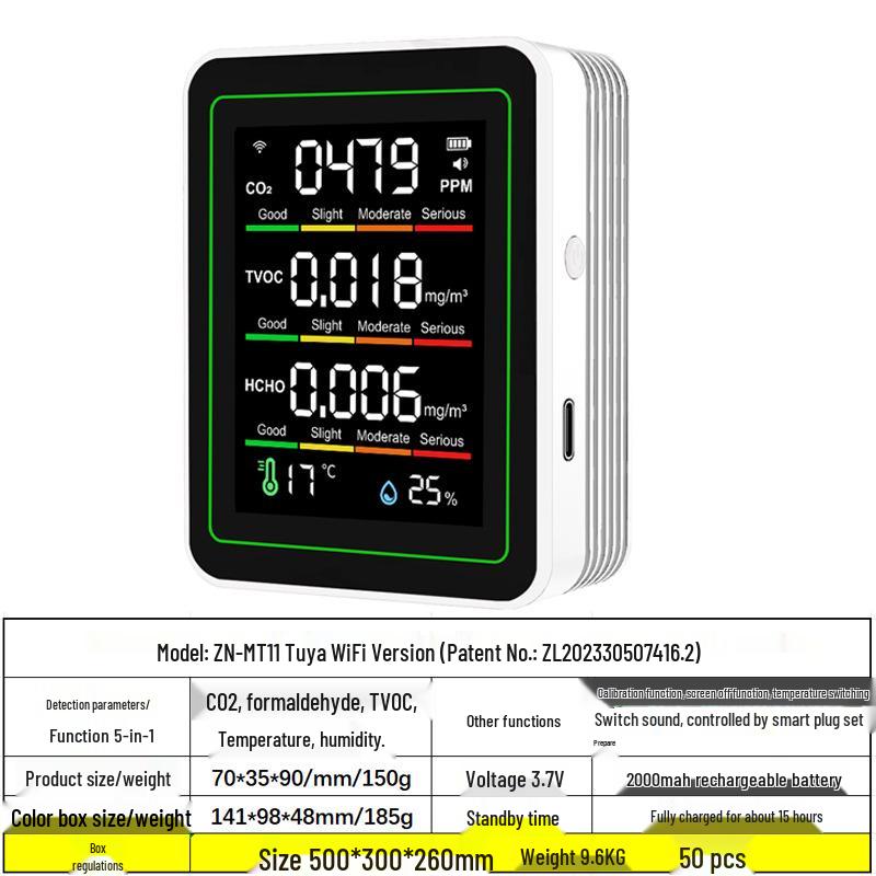 Smart Air Quality Detector: Formaldehyde, CO2, and TVOC Sensor