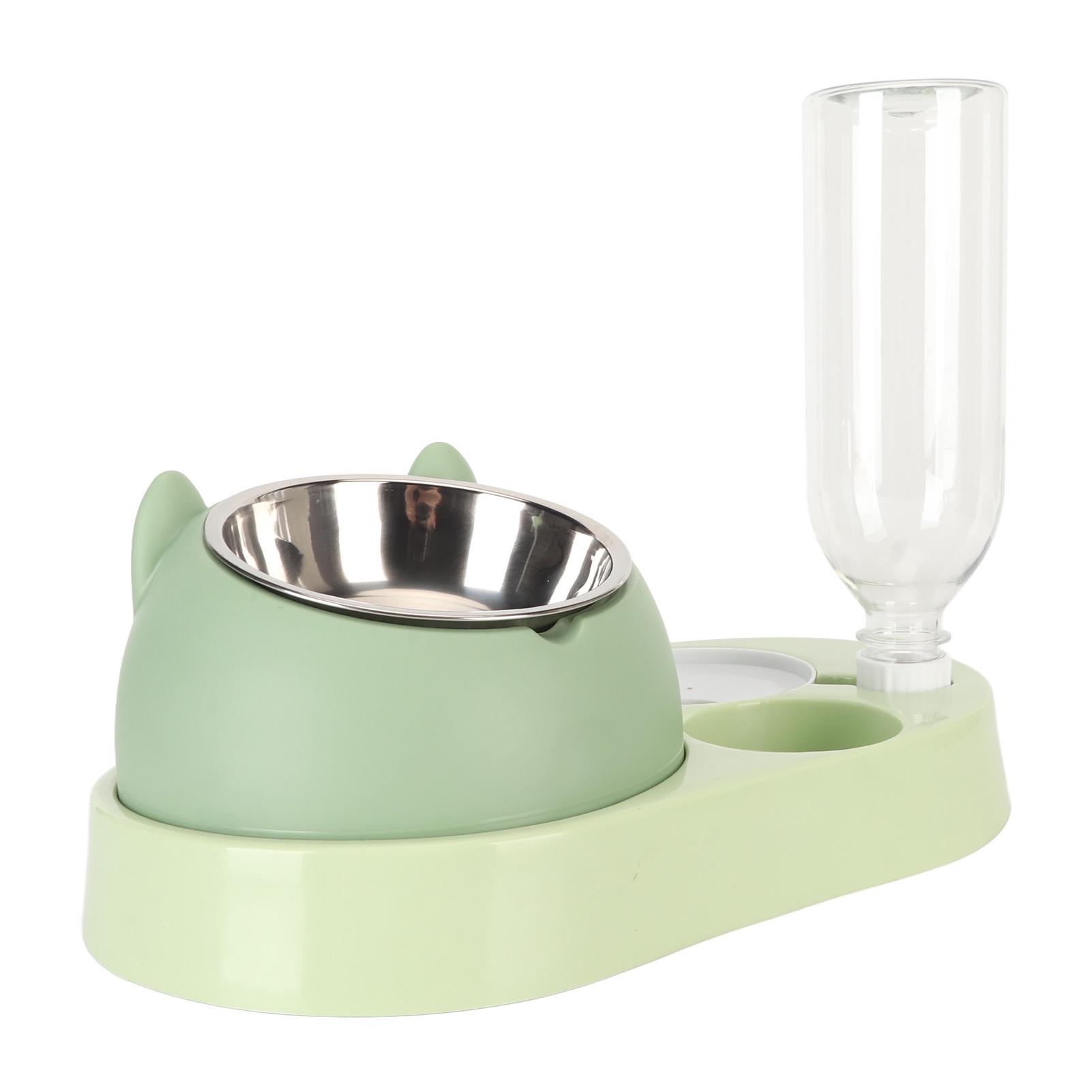 

Приподнятая подставка, миски для еды, принцип сифона, 4 в 1, съемная нержавеющая сталь, предотвращает опрокидывание, кормушка для кошек и собак зелёный