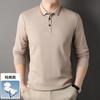 Cotton Men's Solid Color T-shirt Long Sleeve New Middle-aged and Elderly Men's Father Polo Shirt Leisure Autumn Top