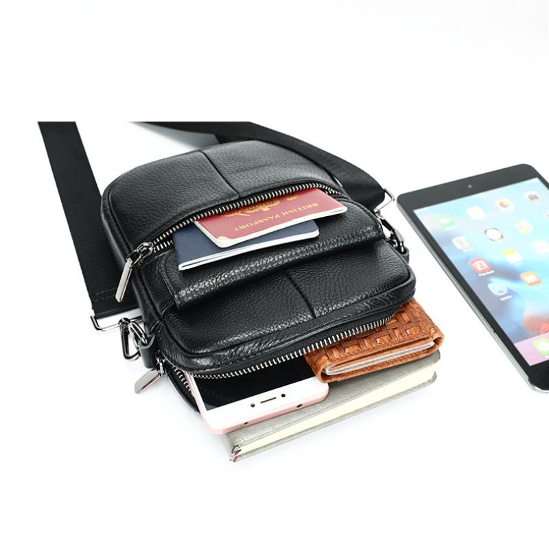 Męskie Torby Crossbody na Ramię ze Skóry Naturalnej Wysokiej Jakości Modna Torba Kurierska dla Biznesmena Torby Skórzane