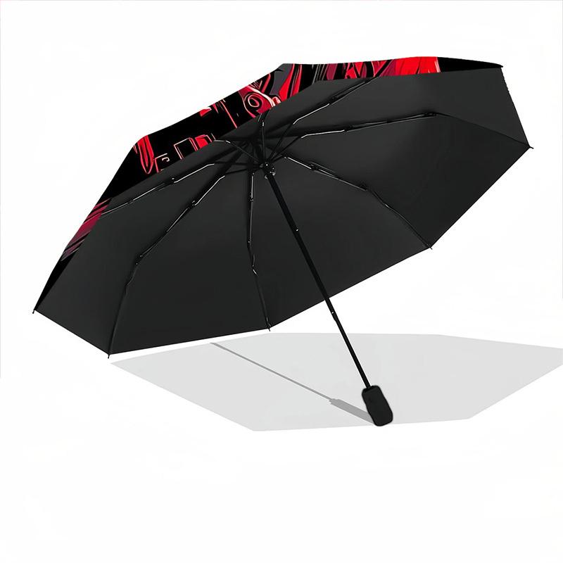 1pc Skull Soldier Automatic Folding Umbrella - Compact 8-Rib Design, Durable Plastic & Iron, Lightweight for Outdoor Daily Use