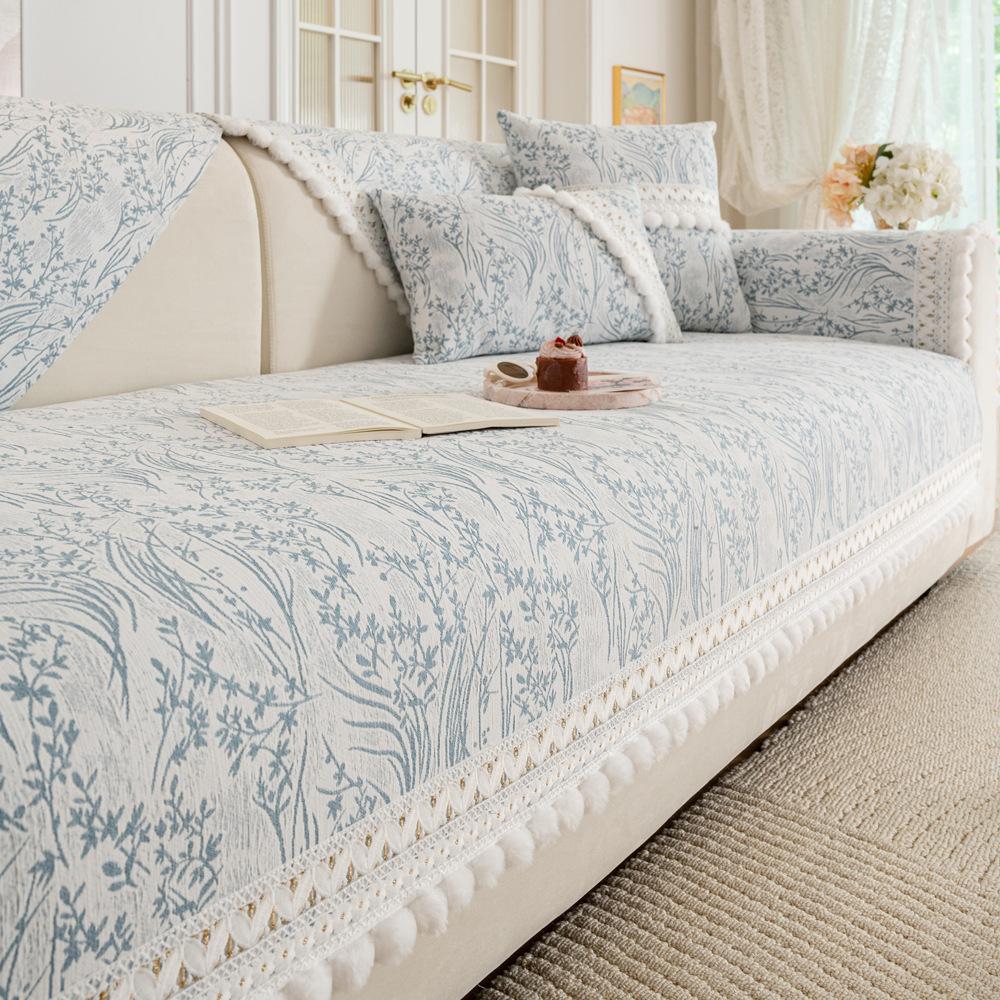 European Chenille Sofa Cushion Light Luxury Four-Season Universal Sofa Cover Full Set Of Non-Slip And Anti-Cat Scratch Lace Sofa Towel