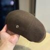 Autumn Woolen Beret Women's Face Revealing Small Versatile Casual Painter Hat Retro British Style Newsboy Hat