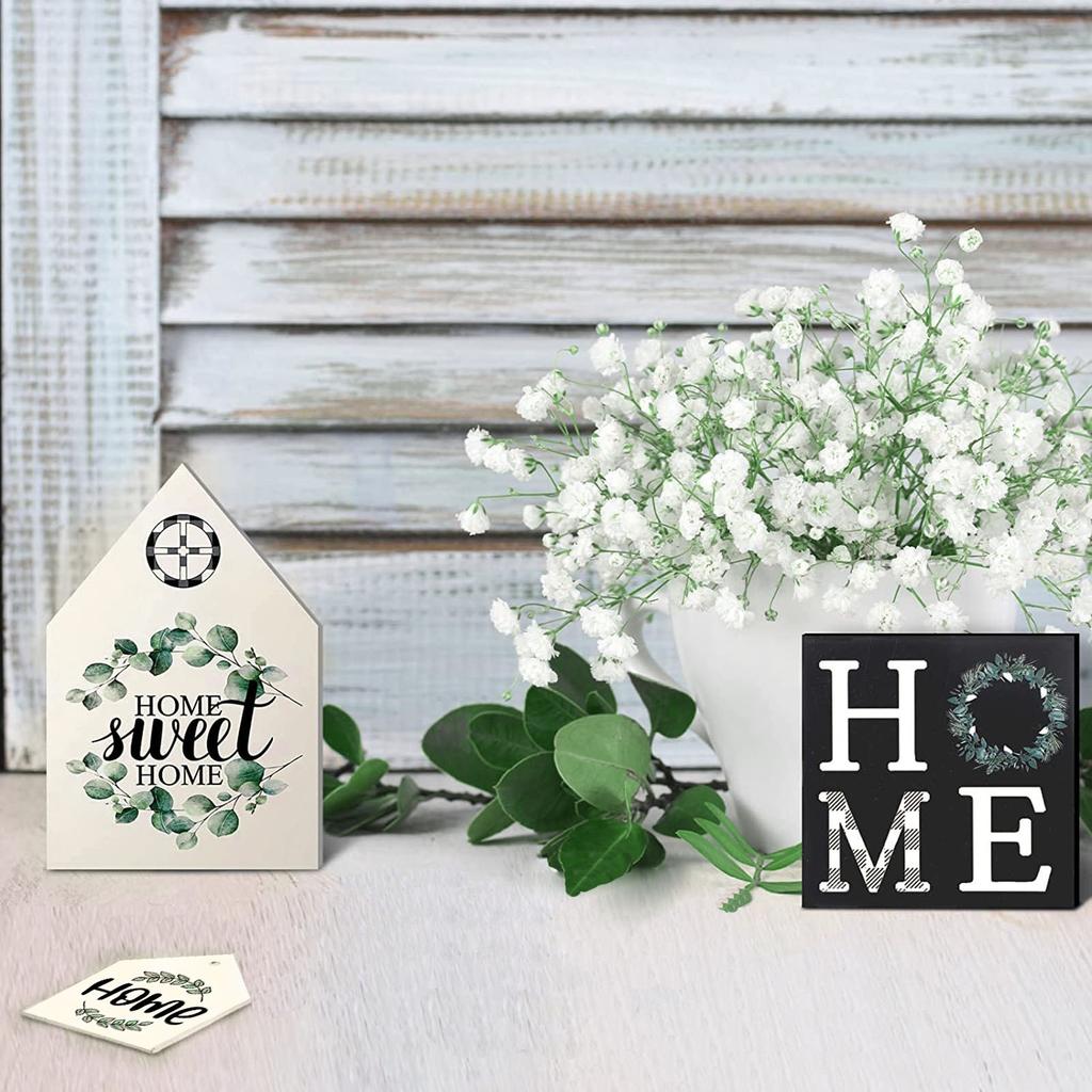 Trä Portioneringsbricka Dekorativa Prydnader Hem Bordsdekorationer 4ST