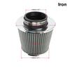 New 76MM Iron Stainless Steel Sports High Power Flow Cold Air Filter Universal Car Cone Air Intake Filter Induction Kit OFI073