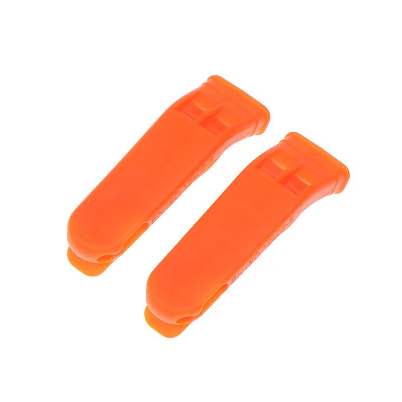 1/10 Stück PP Kunststoff Outdoor Camping Wandern Überleben Rettung Notfall Laute Pfeife Sportspiel Doppelpfeife Dualbandpfeife