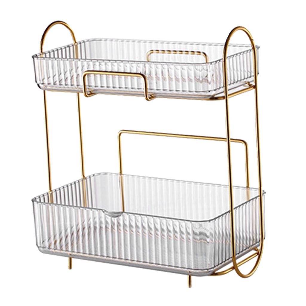 Makeup Organizer 2 Tier Bathroom Countertop Organizer Large Capacity Cosmetic Holder Shelf for Bedroom Dresser