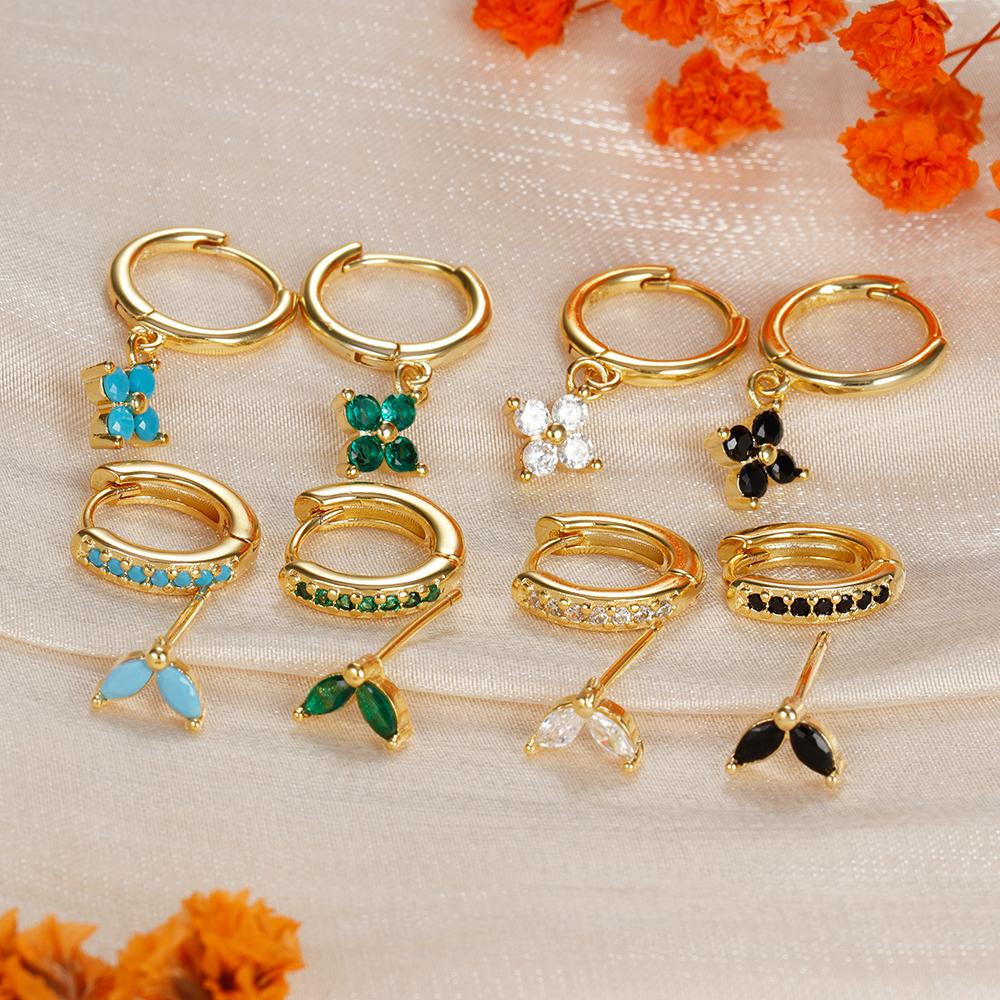 3 ΤΕΜ Κρεμαστά Σκουλαρίκια για Γυναίκες Ανοξείδωτο Ατσάλι Λουλούδι Κρεμαστά Σκουλαρίκια Αξεσουάρ Κοσμημάτων για Πιρσινγκ