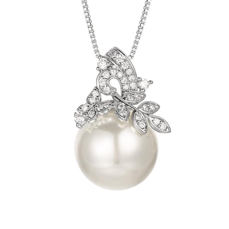 Neues Perlen-Set Ohrringe Halskette Blumenförmig Damen Süß Koreanische Version Modisch Vielseitig Elegant