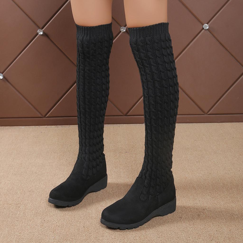 New elegant simple high top boots spring autumn fashionable versatile women's shoes casual  comfortable over the knee boots