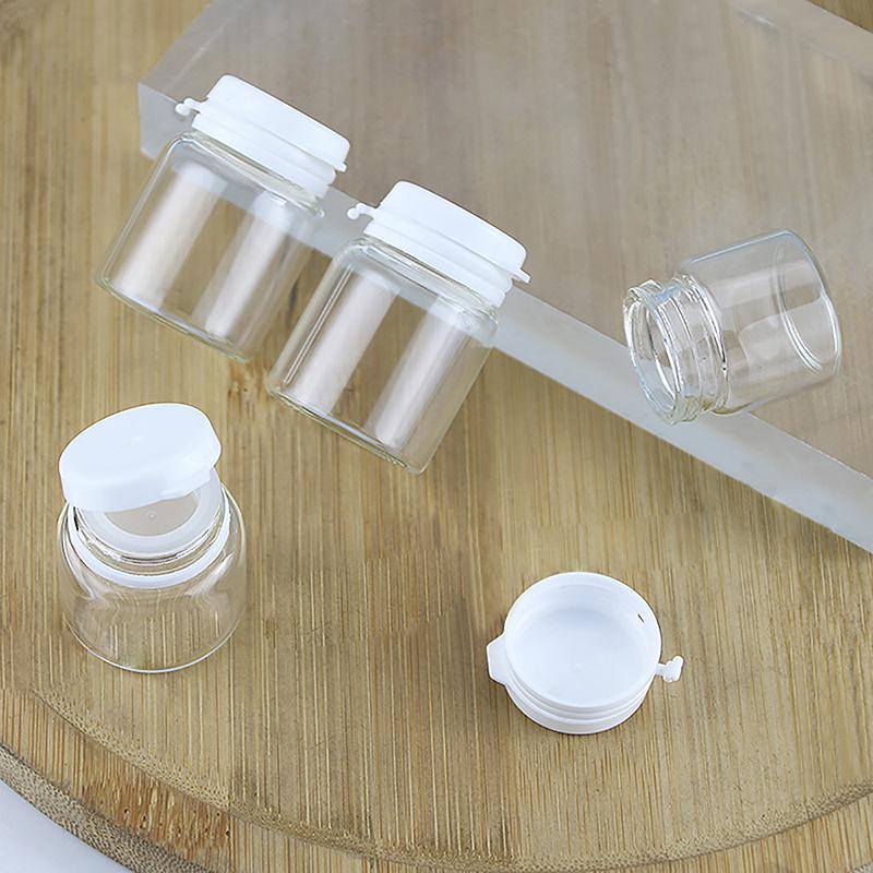 3/6/10Pcs Cosmetic Jars Travel Glass Containers Clear Buttercream Bottles With Lids & Inner Plug Mini Refillable Boxes