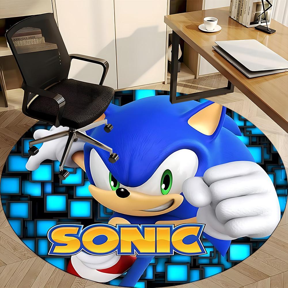 1pc Sonic Adventure Office Round Area Rug, Under Office Chairs Bedroom Living Room Home Decor a0926001