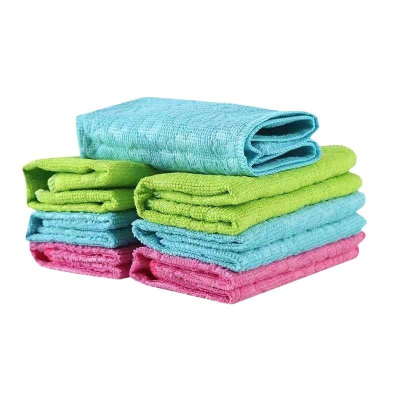 Microfiber Children's Hand Towels Square Towels Absorbent Scouring Pads Cleaning Cloths Printed Fabric Dishcloths Kitchen Cleaning Cloths