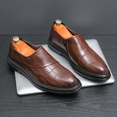 Men's Shoes Large Size New Casual Leather Shoes Fashion Men's Business Dress Shoes Trend Hair Stylist Shoes Loafers