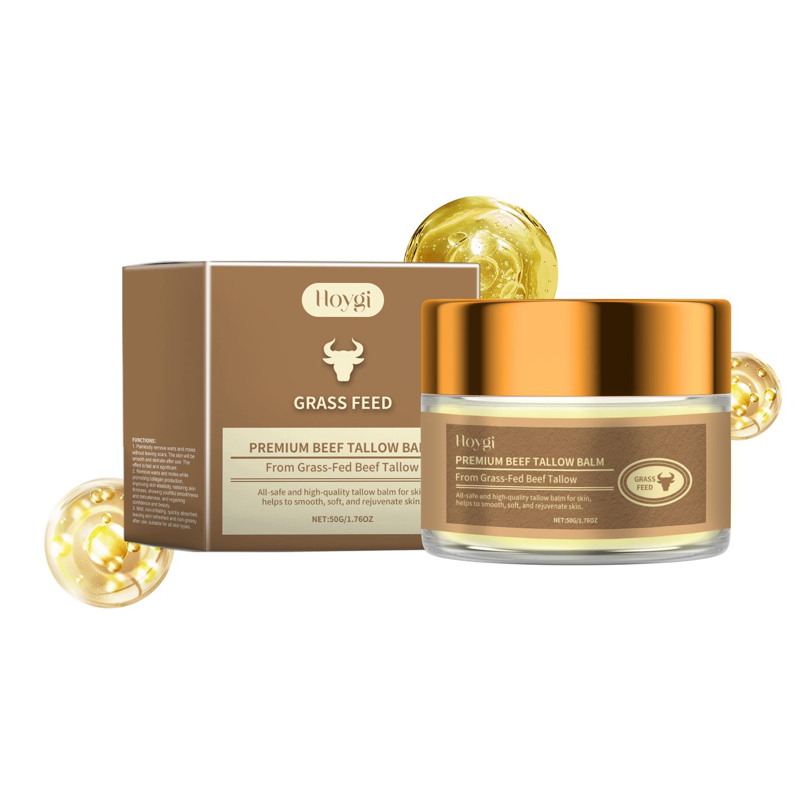 Hoygi 50g Beef Tallow Face Cream Moisturizer Repair Dry Rough Skin Increase Elasticity Hydration Smooth Tallow Nourishing Balm 50g