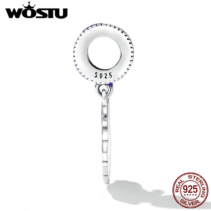WOSTU New 925 Sterling Silver Funny Clown Charm Colorful Enamel Bead Pendant Fit Original Bracelet For Women Jewelry