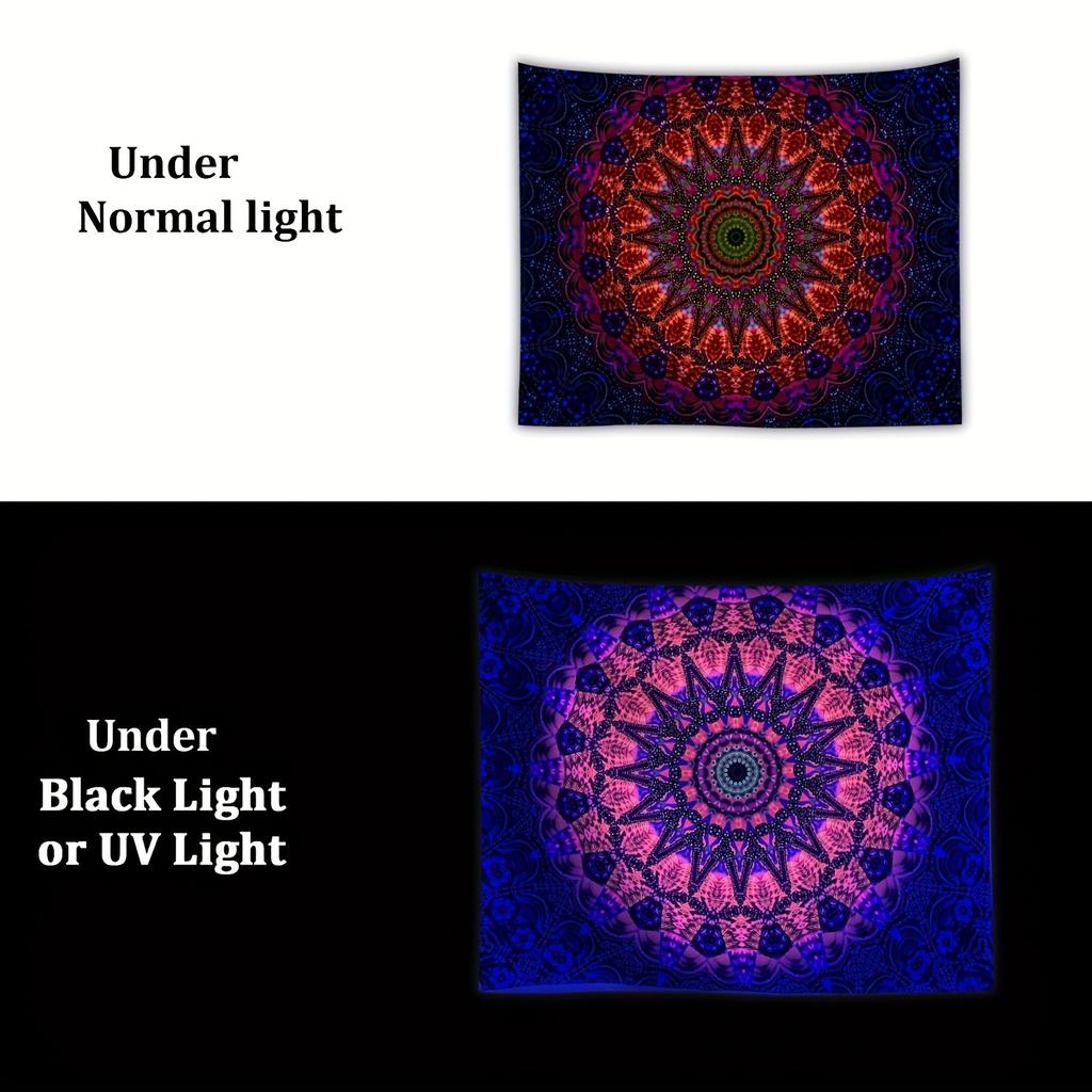 Psychedelic Mandala Tapestry With Vibrant Colors And Intricate Patterns, Perfect For Adding A Trippy And Bohemian Touch To Any