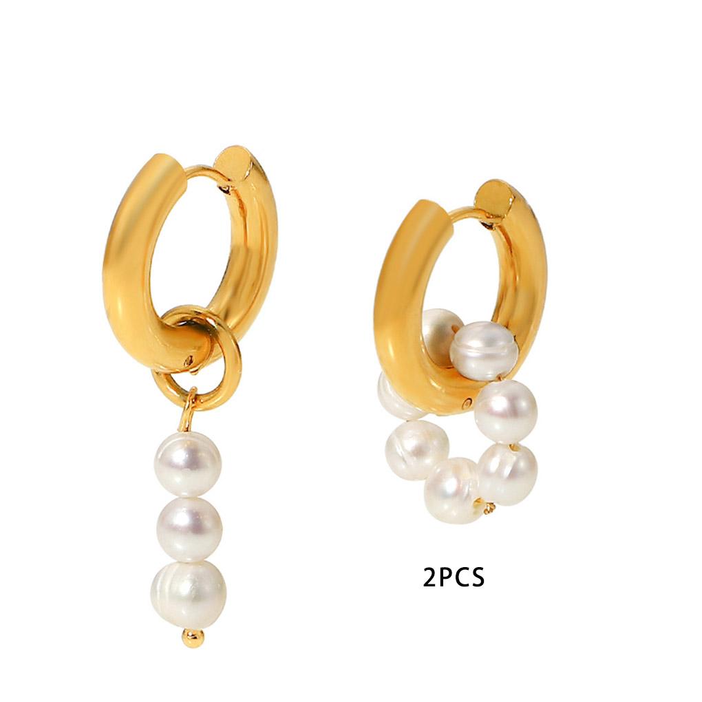 1 Pair Asymmetric Pearl Earrings Festival Holiday Party Wedding Engagement Personalized Piercing Jewelry Women Girls