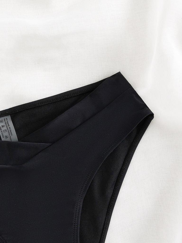 Σέξι Μαγιό Μπικίνι Μονόχρωμο Ευρωπαϊκού & Αμερικανικού Στυλ 2025 με Σορτς για Γυναίκες