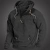 Heren Herfst Winter Hoodie met Zak Koord Halve Rits Capuchon Vintage Stijl Lange Mouwen Effen Kleur Middellang Losse Casual Dagelijkse Top