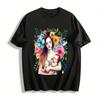Floral Print Mom Holding Baby Casual Ladies Top Pure Cotton T-shirt
