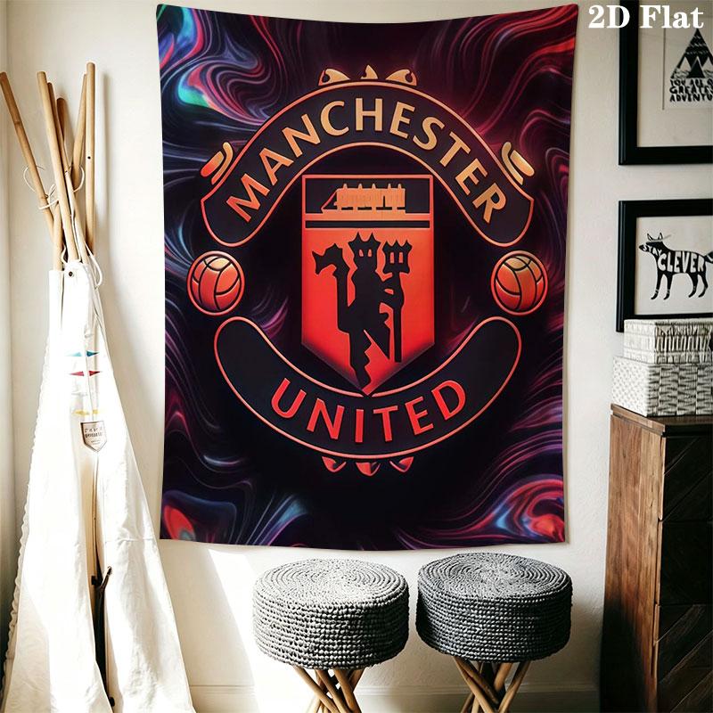 Man Utd E Wall Hanging Printed Fabric Blanket Decorative Tapestries for Bedroom Living Room Home Decor