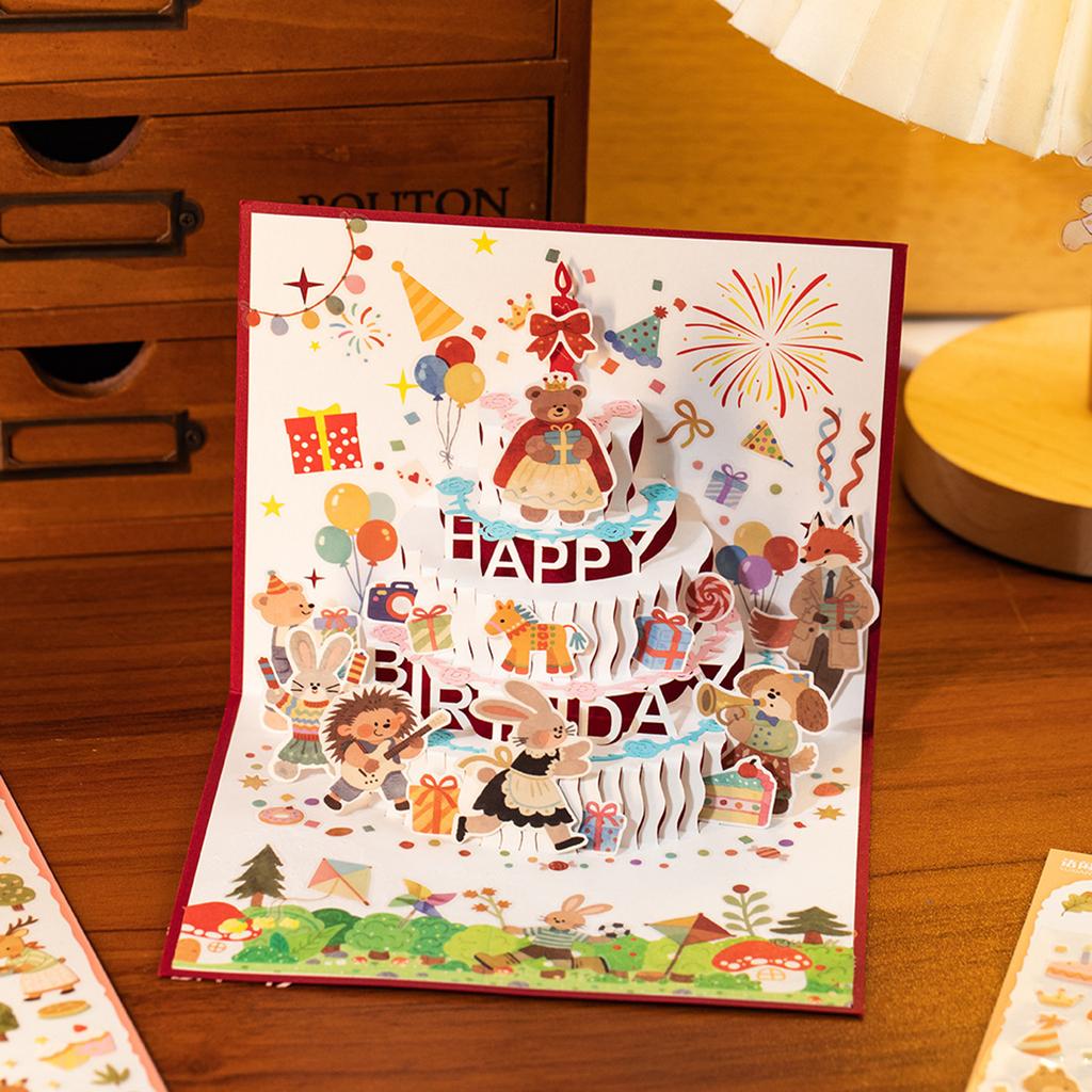 Cartoon Animal Scrapbooking Sticker Transparent Decorative Sticker for DIY Craft Journaling Scrapbook Journal Planner