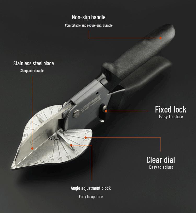 Kyoto Precision Angle Wire Duct Scissors - 45°/90° Flanging Pliers, Snap Strip Cutter for Woodworking & Electricians