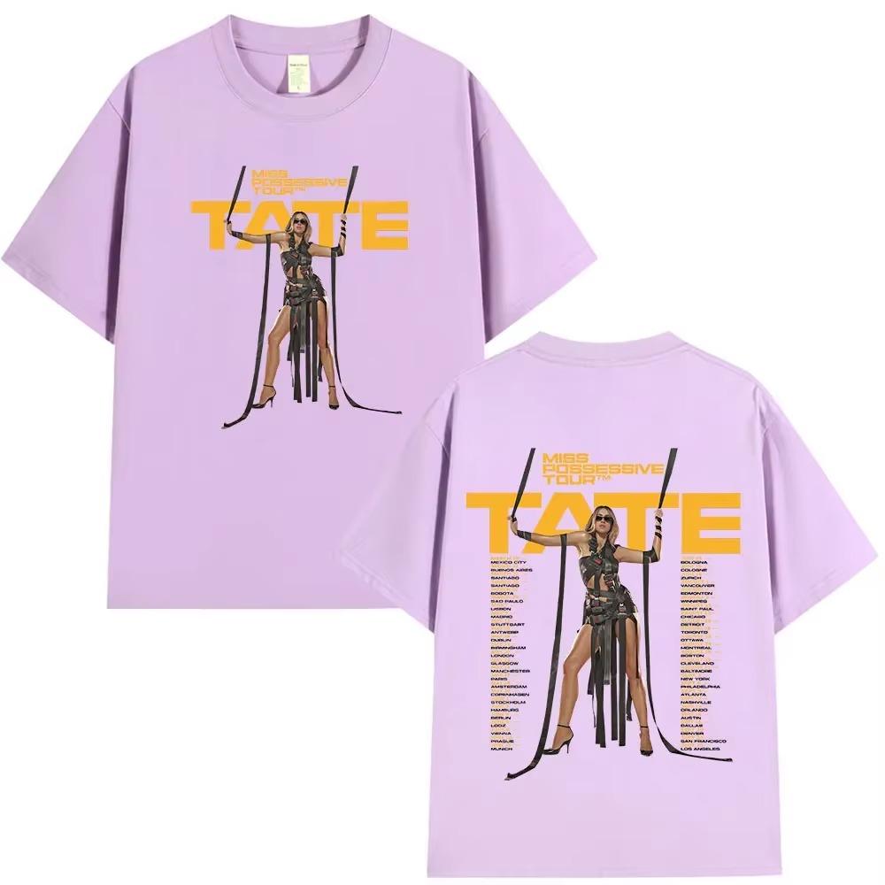 Tate McRae Miss Possessive Tour 2025 T-Shirts Men Women Harajuku O-Neck Short Sleeve T Shirts  Casual T-shirt Fans Gift