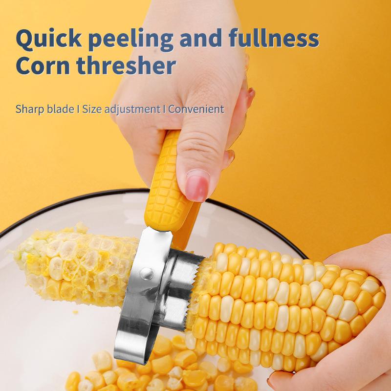 

Ручная молотилка из нержавеющей стали для кукурузы, очиститель початков, измельчитель для початков, сепаратор для пищевых продуктов, креативный кухонный гаджет для фруктов и овощей 14.5CM