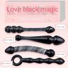Black Crystal Glass Toys Dildo Anal Plug Gay Sex Toys Double Anal Beads For Men/Women Vaginal Anal Dilation Butt Plug